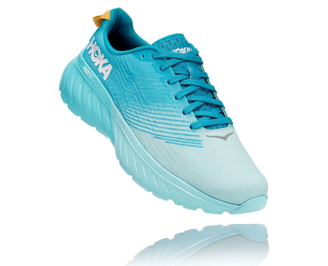 Hoka One One Mach 3 Damen Straßenlaufschuhe Türkis / Blau | (DE-8392FUZWD)